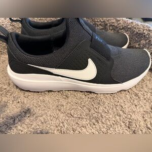 Nike Black and White Slip-On Athletic Shoes